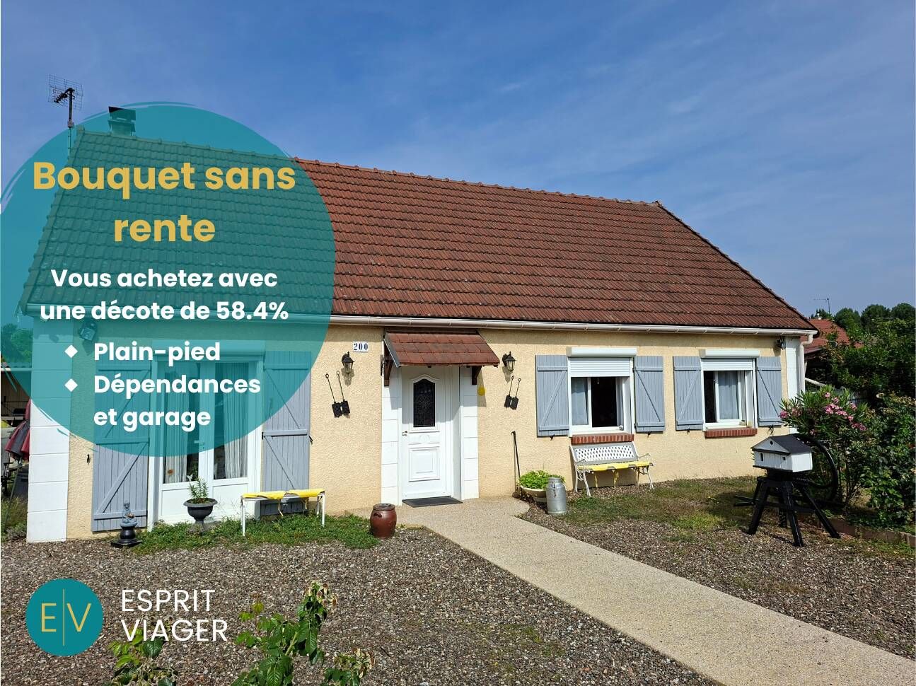 Vente au comptant (bouquet sans rente) - Maison 4 pièces – BROUCHY (80)